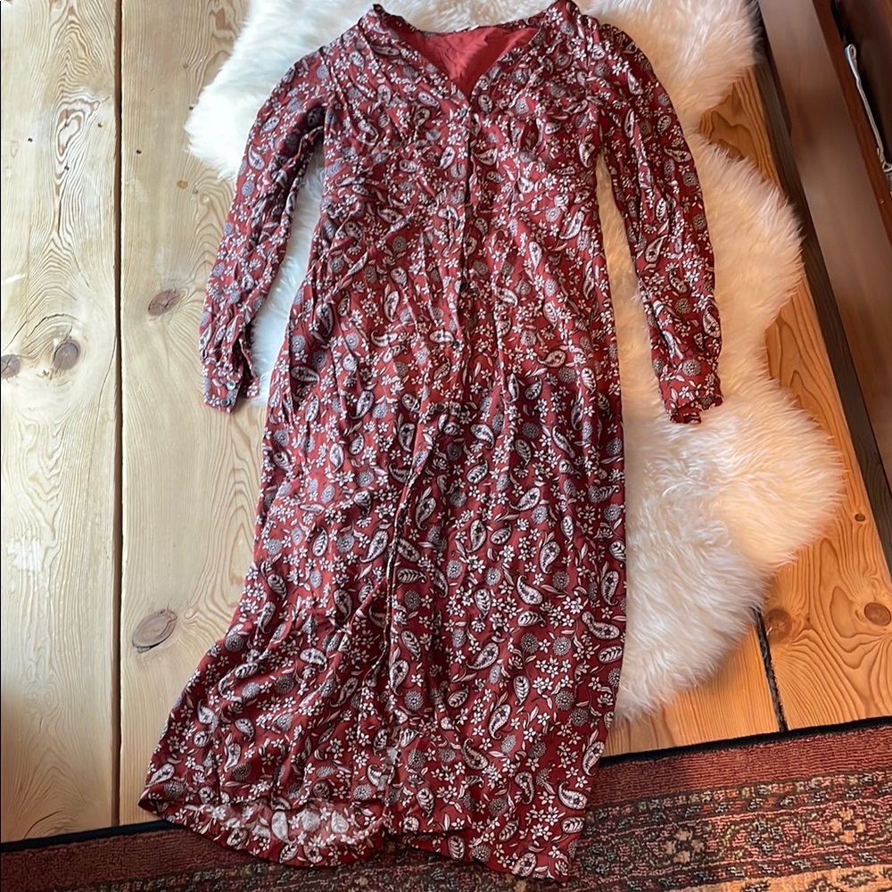 Boden Red Paisley Maxi Dress